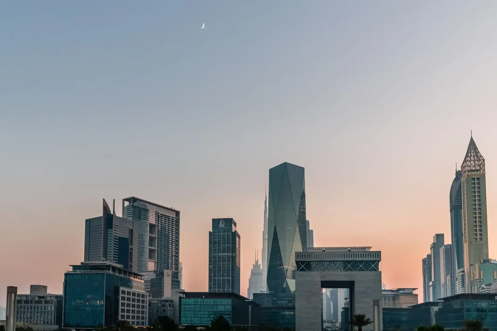 Dubai towers at sunset